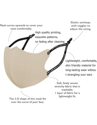 Mascarillas Faciales Reutilizables OMG Decor 6 Piezas Seda Fría