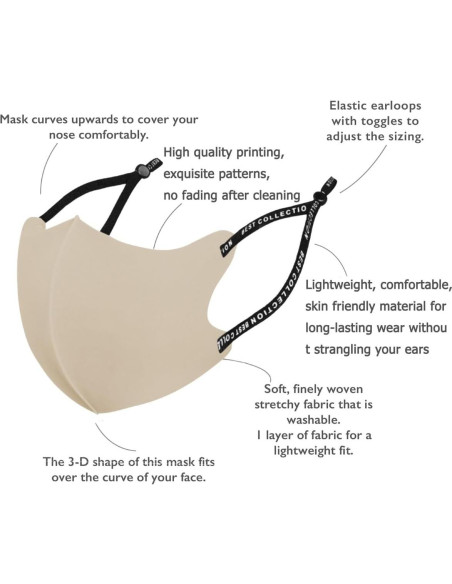 Mascarillas Faciales Reutilizables OMG Decor 6 Piezas Seda Fría