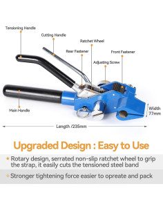 Kit de Banda de Acero Bubuweiying PRO-01 30,48 m 100 Hebillas 2