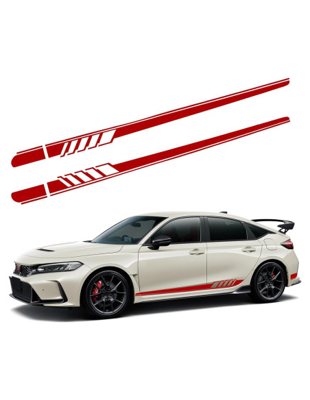 Calcomanías Lateral Coche 2 PCS awlbed Rojo 225x11.5 cm