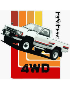 Calcomanía Vintage Toyota Hilux 80s 12,7 cm Impermeable 2