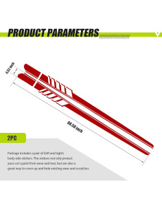 Calcomanías Lateral Coche 2 PCS awlbed Rojo 225x11.5 cm 2