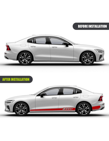 Calcomanías Lateral Coche 2 PCS awlbed Rojo 225x11.5 cm