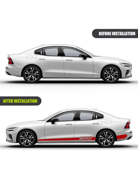 Calcomanías Lateral Coche 2 PCS awlbed Rojo 225x11.5 cm