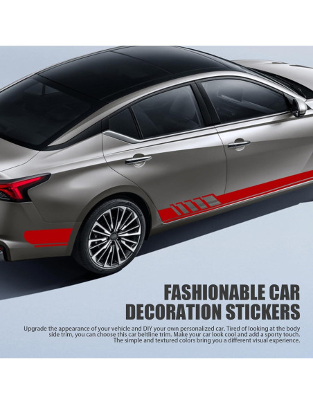 Calcomanías Lateral Coche 2 PCS awlbed Rojo 225x11.5 cm