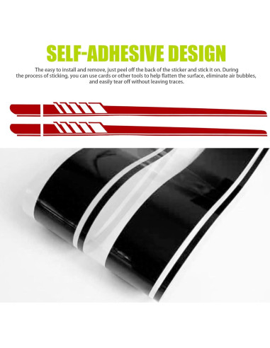 Calcomanías Lateral Coche 2 PCS awlbed Rojo 225x11.5 cm