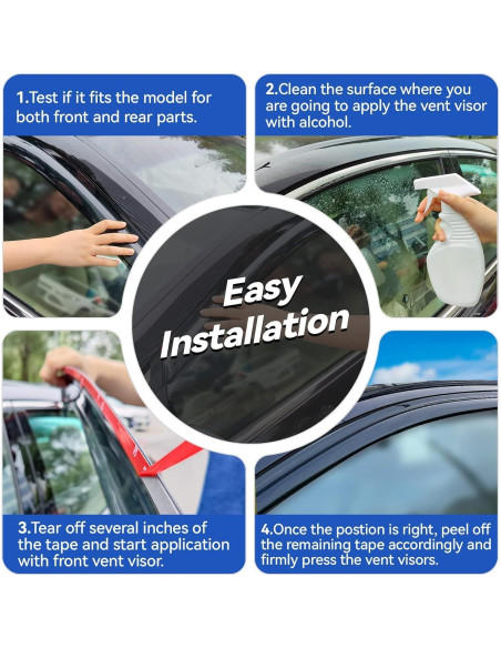 Deflectores de Lluvia YQAUTEC para Toyota Corolla Sedan 2019-2025