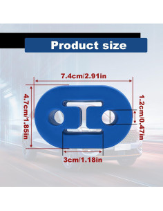 Soporte de goma para escape Dunviku 4PCS 12mm universal 2