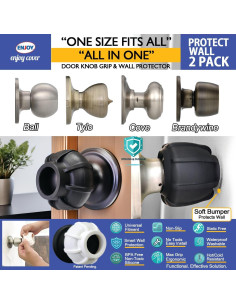 Cubierta Disfrutar Agarre de Manija de Puerta Universal - 2 Piezas Negro 2