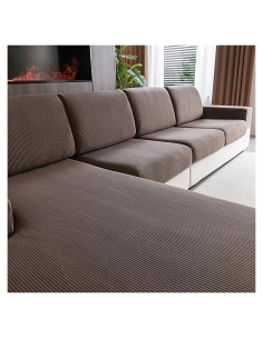 Funda de Sofá Seccional OHSIO Marrón Lavable Antideslizante