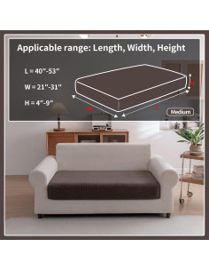 Funda de Sofá Seccional OHSIO Marrón Lavable Antideslizante 2