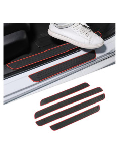 4 Protectores de Umbral de Puerta BLAU GRUN Negro/Rojo
