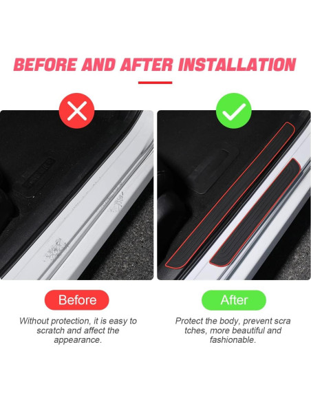 4 Protectores de Umbral de Puerta BLAU GRUN Negro/Rojo