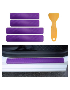 Protector de umbral de puerta coche Suvnie 4 PCS 3D Púrpura