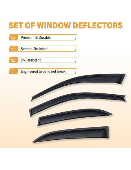 Deflectores de Lluvia Aumivoron para Toyota Corolla 2003-2008