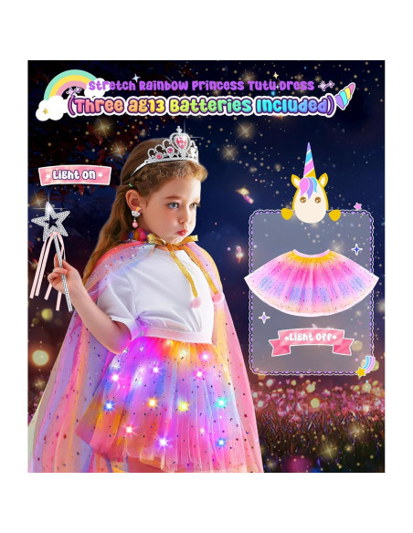 Disfraz de Princesa Iluminada DOLNOW para Niña 3-6 Años