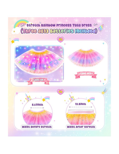 Disfraz de Princesa Iluminada DOLNOW para Niña 3-6 Años