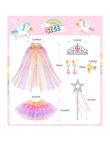 Disfraz de Princesa Iluminada DOLNOW para Niña 3-6 Años