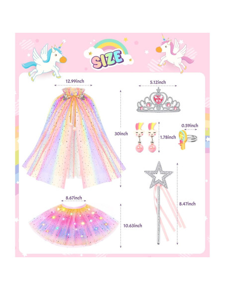 Disfraz de Princesa Iluminada DOLNOW para Niña 3-6 Años
