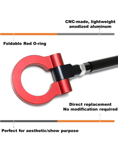 Anillo de Remolque Rojo iJDMTOY para Toyota C-HR y Corolla
