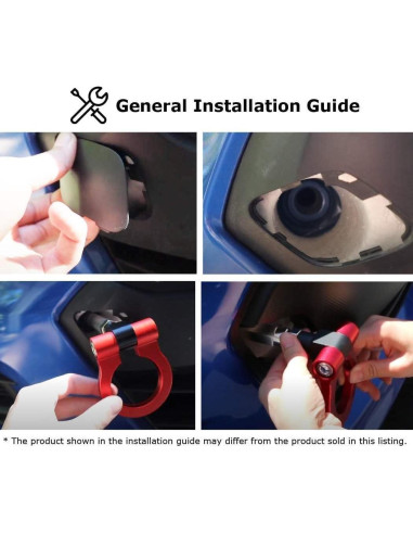 Anillo de Remolque Rojo iJDMTOY para Toyota C-HR y Corolla