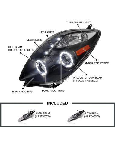 Faros Proyector LED ESPEJO-D Sintonización Toyota Yaris 2006-2008