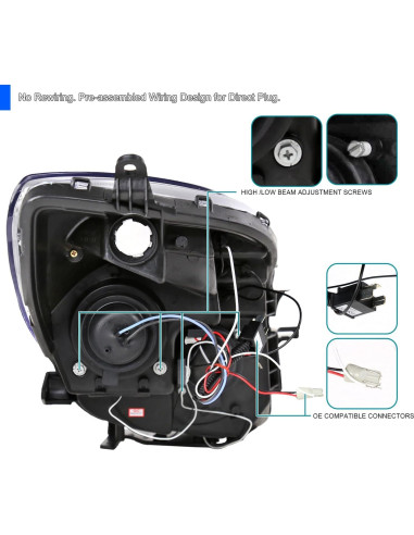 Faros Proyector LED ESPEJO-D Sintonización Toyota Yaris 2006-2008