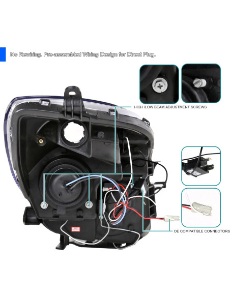 Faros Proyector LED ESPEJO-D Sintonización Toyota Yaris 2006-2008