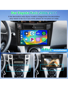 Estéreo de Coche Roinvou para Toyota Yaris 2006-2011 9" 2