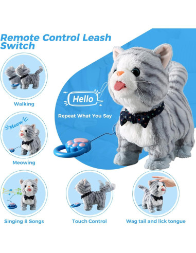 Juguete Interactivo de Gato Qianjinhuiyuan Azul 20x10x26cm