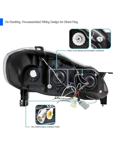 Faros Proyector LED Spec-D Tuning para Toyota Corolla 2003-2008