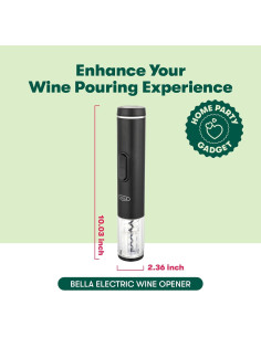 Abridor de Vino Eléctrico Bella Automático Negro 2