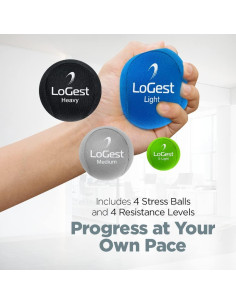Pelotas Antiestrés Logest - Juego de 4 Niveles de Resistencia 2