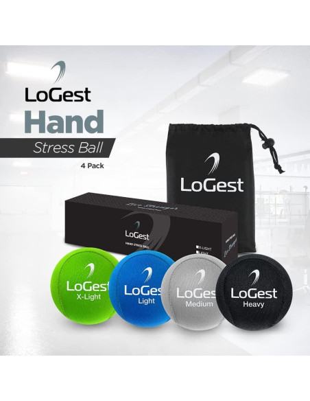 Pelotas Antiestrés Logest - Juego de 4 Niveles de Resistencia