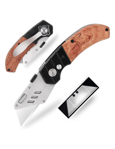 Cortador de Caja Harita Plegable con Mango de Madera y 5 Cuchillas