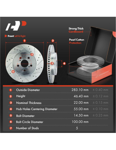 Discos de Freno Perforados y Ranurados A-Premium + Pastillas Cerámicas Toyota Corolla 2019-2022