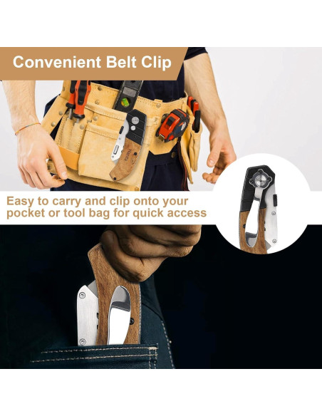 Cortador de Caja Harita Plegable con Mango de Madera y 5 Cuchillas Cortador de Caja Harita Plegable con Mango de Madera y 5 Cuchillas