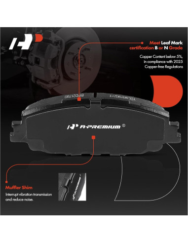 Discos de Freno Perforados y Ranurados A-Premium + Pastillas Cerámicas Toyota Corolla 2019-2022