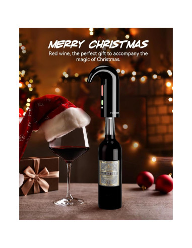 Decantador de Vino Eléctrico TOMEEM con Aerador y Luz Roja