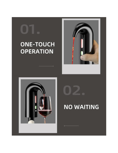 Decantador de Vino Eléctrico TOMEEM con Aerador y Luz Roja
