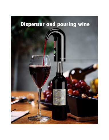 Decantador de Vino Eléctrico TOMEEM con Aerador y Luz Roja