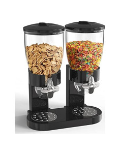 Dispensador de Alimentos Doble 2L - Grado Alimenticio Negro