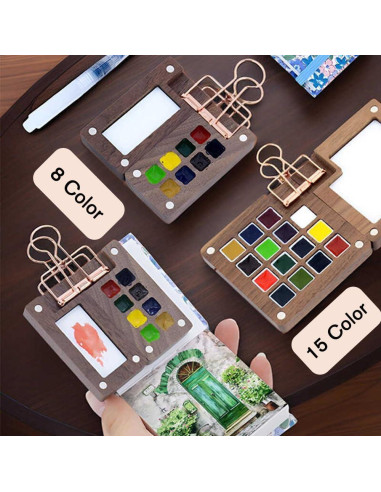 Juego de Pinturas Acuareladas Aimery Mini para Viaje