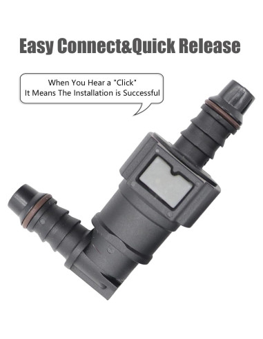 Juego de 2 Conectores Rápidos Combustible Waswale 6mm Negro