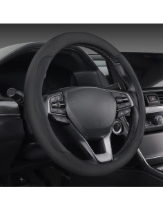 Cubierta de Volante XHRING para Toyota 14.5-15" Cuero Negro 2