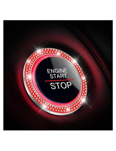 Anillos de Inicio de Motor AUKEPO Cristal Brillante Rojo