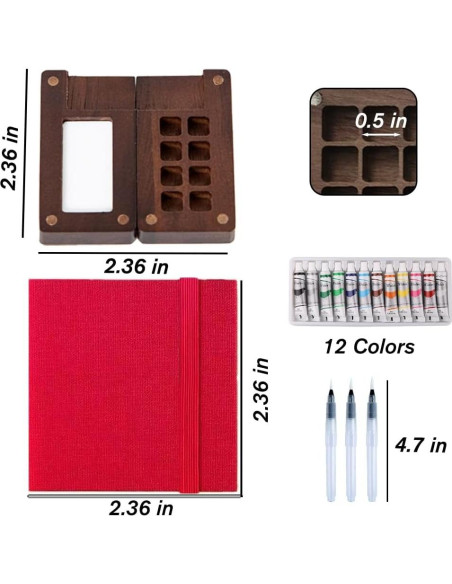 Juego de Pinturas Acuareladas Aimery Mini para Viaje