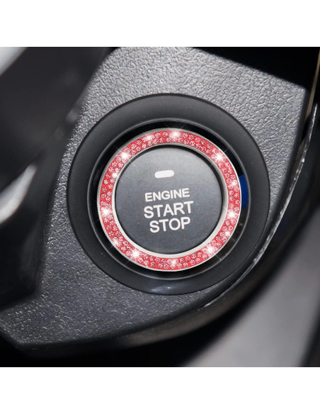 Anillos de Inicio de Motor AUKEPO Cristal Brillante Rojo