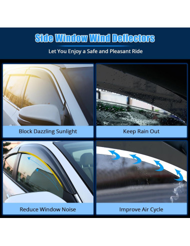 Viseras de Ventana Lateral FREEMOTOR802 para Toyota Yaris 2007-2011