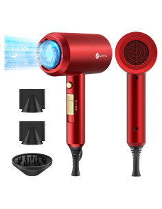 Secador de Pelo Iónico Profesional Slopehill 1800W Rojo Ágata